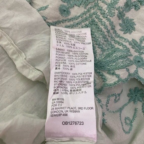 Urban Outfitters Teal Embroidered Chemise - Picture 12 of 14